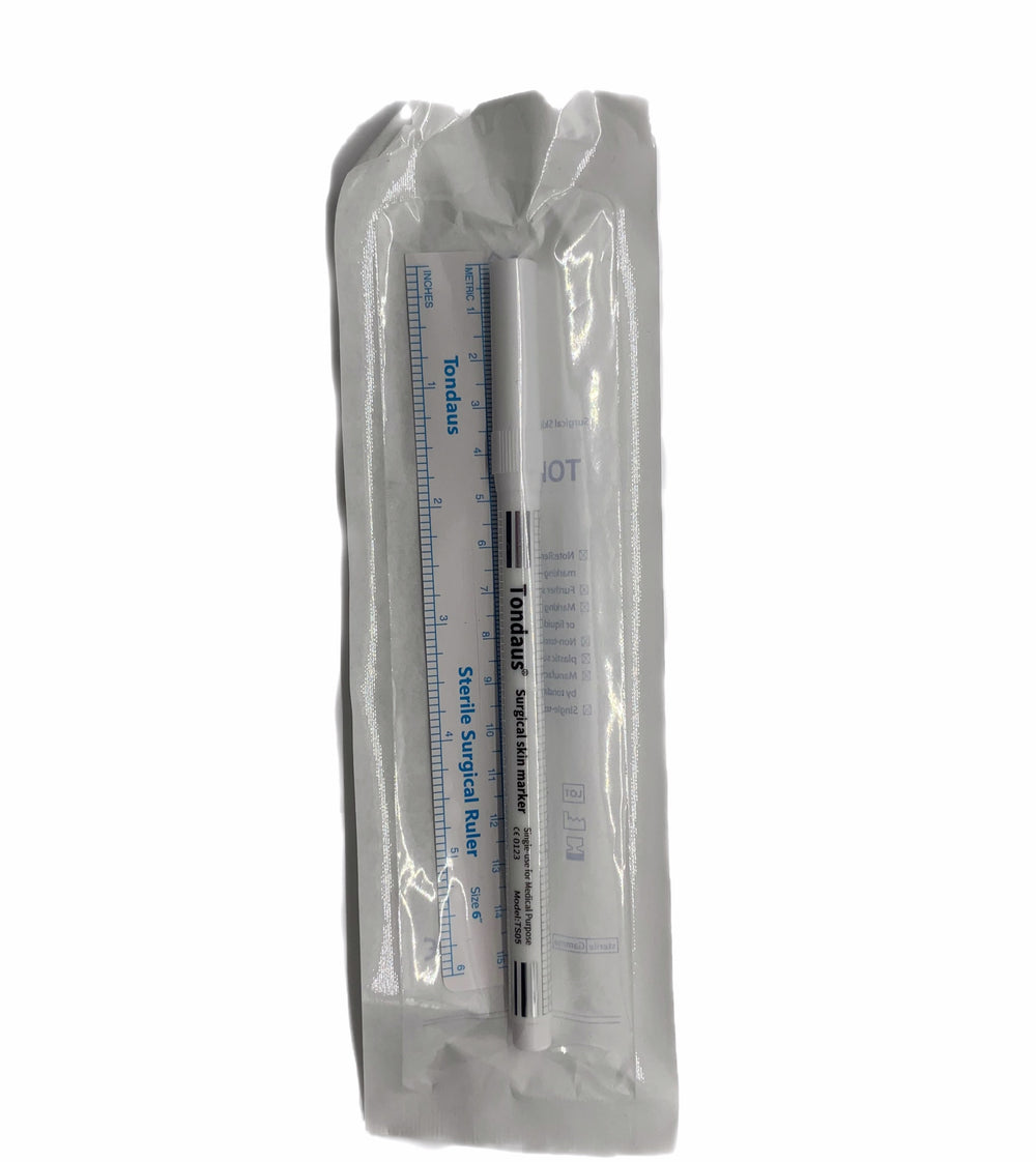 White Surgical Marker + Disposable Ruler